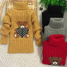 Детская одежда для маленьких мальчиков свитер с воротником "хомут" крошечные хлопковые Свитера для девочек Зимняя детская одежда детский трикотажный пуловер
