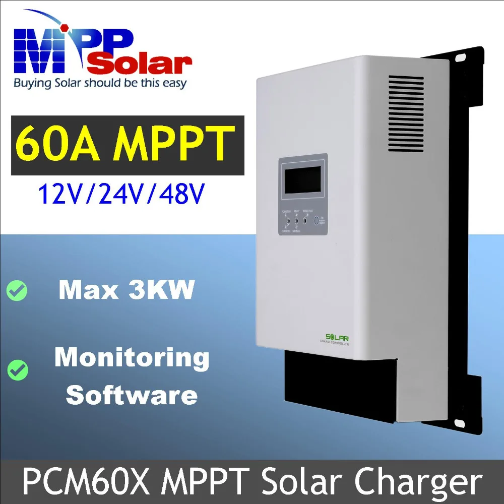 60A MPPT Солнечный контроллер 12В 24В 48В заряда солнечный регулятор 3200 Вт солнечная