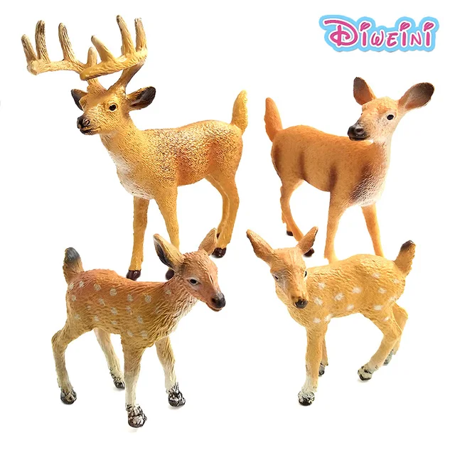 Simulation Plastic Animal Models Toys Figurine Stag Doe Small Simulation Plastic Animal Models Toys Figurine Stag Doe Small Christmas Deer Fairy Garden Home Decor