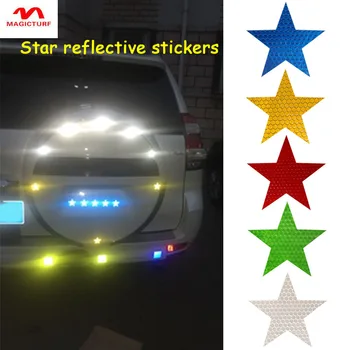 

4x4cm Newest Warning Decals Reflective Sticker Stars For Motorcycle Bicycle Car Body Decoration Safety Car Styling