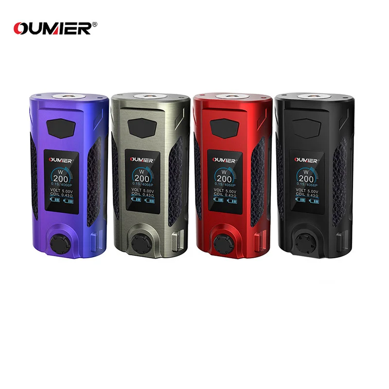 Оригинальный Oumier руль 200 Вт коробка мод питание от Двойной 18650 батареи Fit 510 резьба