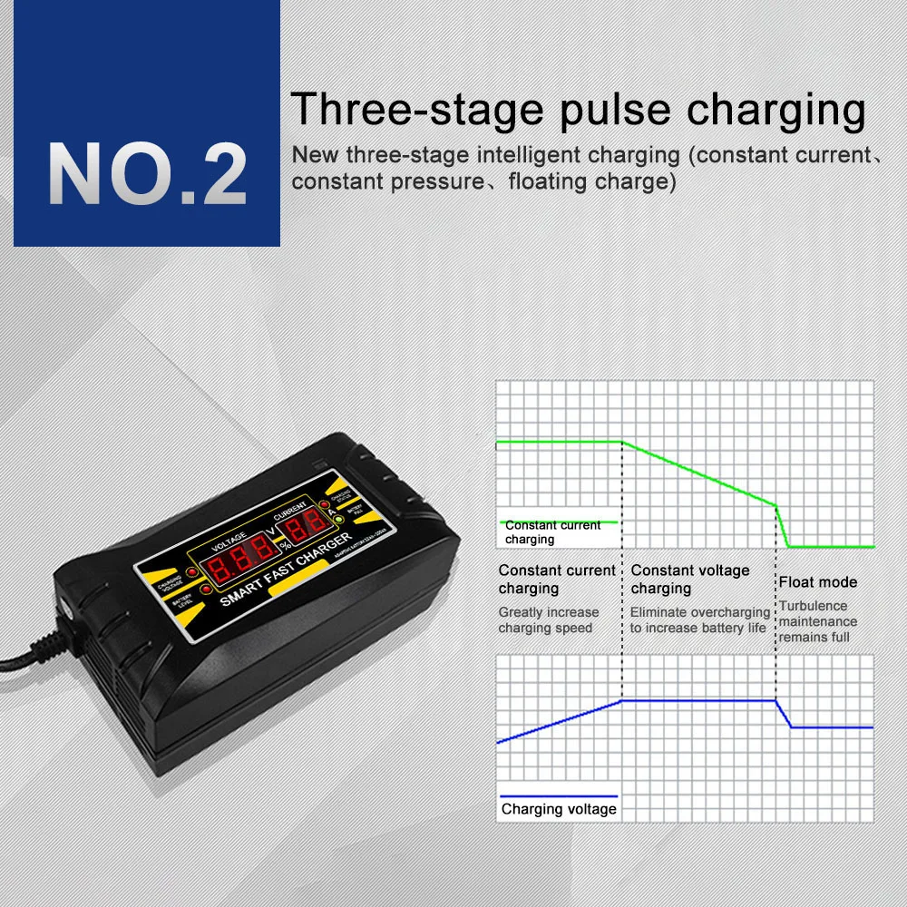 США Plug полностью автоматический Смарт 12 В 10A свинцово-кислотная/гель Батарея Зарядное устройство w/ЖК-дисплей Дисплей Смарт Быстрый Батарея Зарядное устройство автомобиля Батарея Зарядное устройство