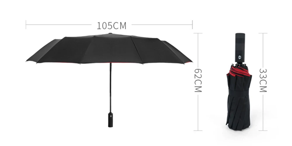 Автоматический открытый закрытый зонтик 12K усиленный двухслойный ветрозащитный автоматический складной зонт большой черный зонт для бизнеса