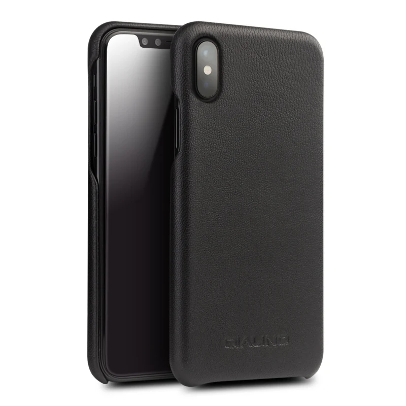 

QIALINO for Iphone X Case 5.8"Genuine Leather Case for iphone 10 / iX Flip Cover For iphone ten / i10 Business Case