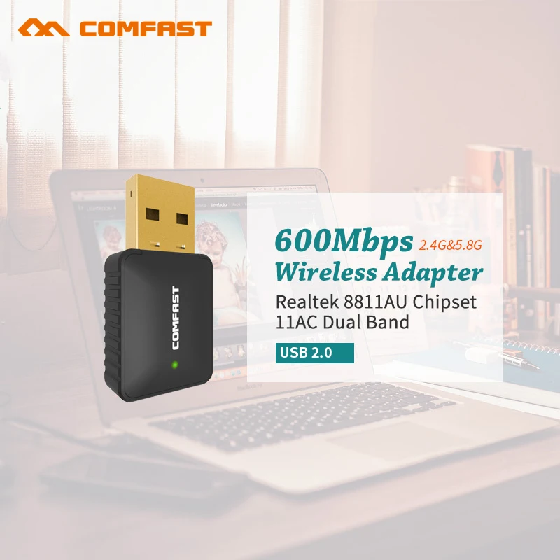 Comfast 600 Мбит/с двухдиапазонный USB Wirless Wi Fi Dongle адаптер, 802.11AC телевизионные антенны беспроводной сети Lan карты для Win 7 8 10 Mac Linux