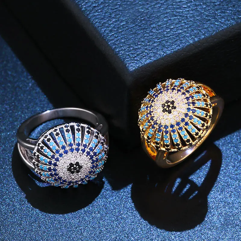 OCESRIO, золотое, Турецкий Дурной глаз, кольцо для мужчин, высокое качество, медь, уникальное, мужское кольцо, золотое, винтажное, ювелирное изделие, anillo hombre, rig-h16