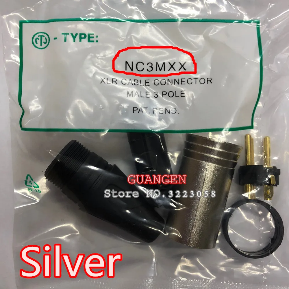 

10Pcs/lot 5PCS NC3MXX & 5PCS NC3FXX Updated version For NEUTRIK Male and female A set 3 Pin XLR Connector withe high quality