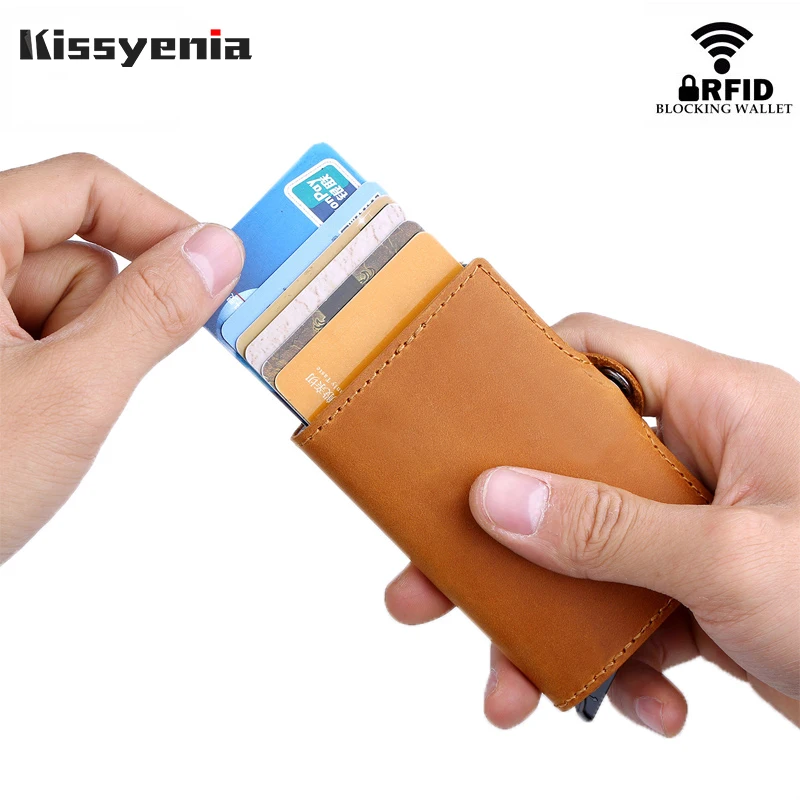 Kissyenia Crazy Horse из натуральной кожи кредитница для ID кредитной карты держатель