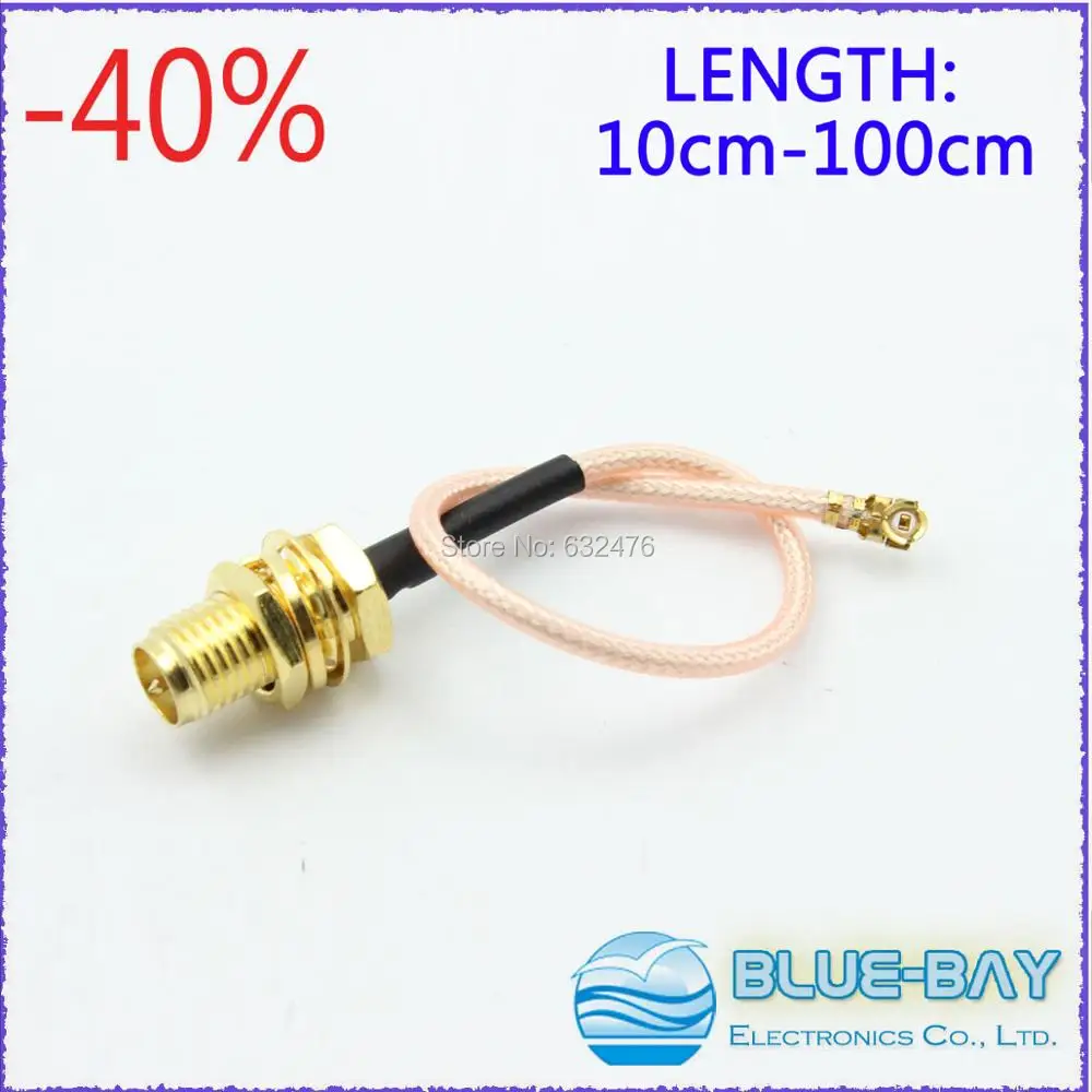 

5 pcs\lot RG178 Extension Cable Straight RP SMA Jack to uFL u.FL IPX IPEX Connector Cable 10cm 15cm 20cm 25cm 30cm 50cm