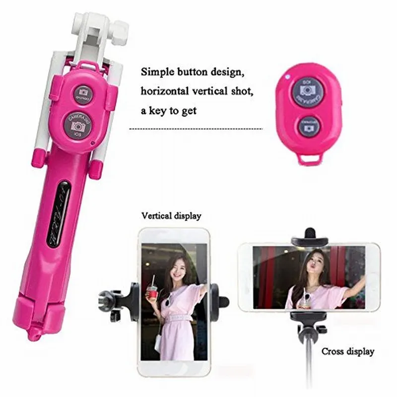 Portefeuille Bluetooth Selfie Mobile Phone Holder Stick Tripod Stand For iPhone 7 Plus 5S 6 6s SE 8 Xiaomi redmi 4x mi6 Monopod (9)