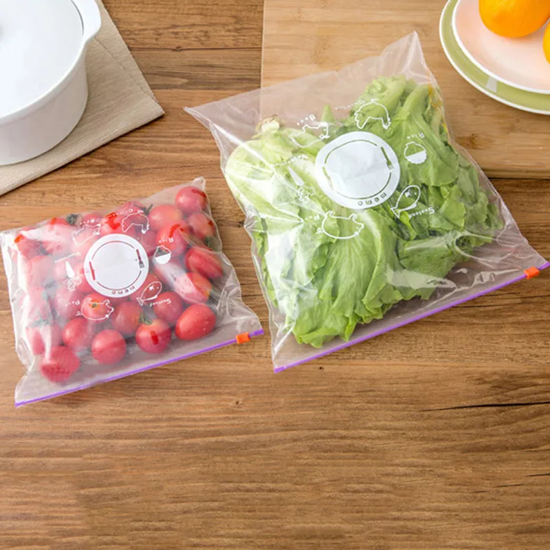 Прозрачные пакеты для хранения пищевых продуктов 10 шт./лот герметичные фруктов