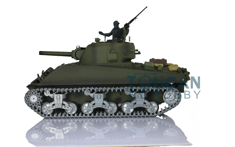 

2.4Ghz HengLong 1/16 Scale USA M4A3 Sherman RC Tank Model Metal Tracks Wheels 3898