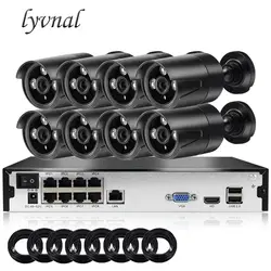 Lyvnal H.265 H.264 16CH NVR с 8ch poe портами hd 1080 p 2mp Видеонаблюдения POE камера системы p2p onvif ip камера 8ch poe Комплект