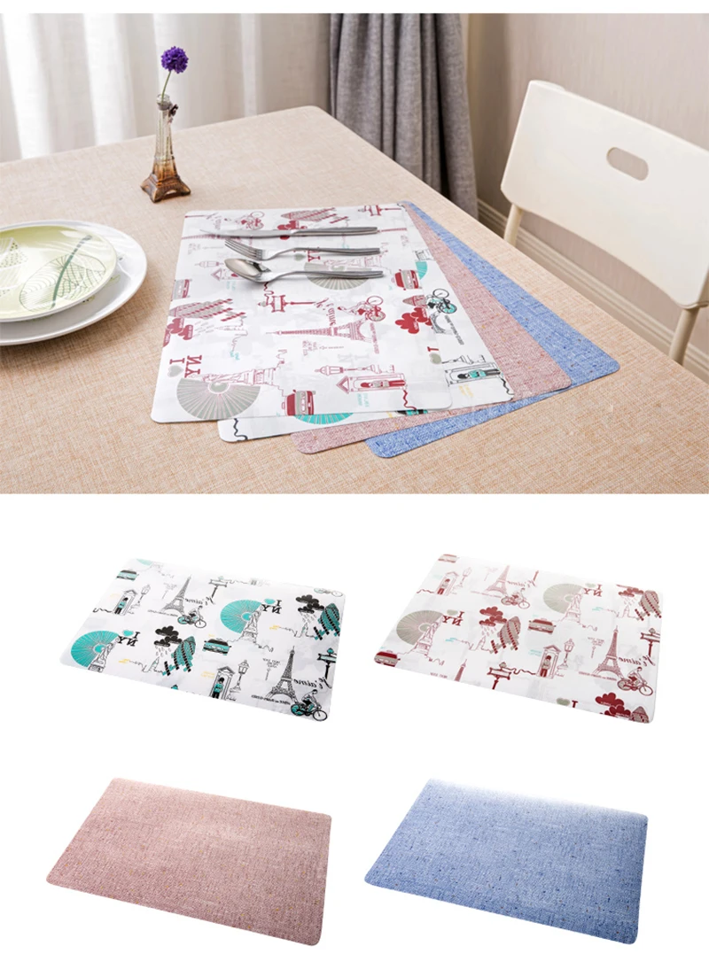 LIYIMENG Dinner Placemat European StyleTable Mat Pads Coasters Waterproof Chicken Pad Slip-Resistant PadB5