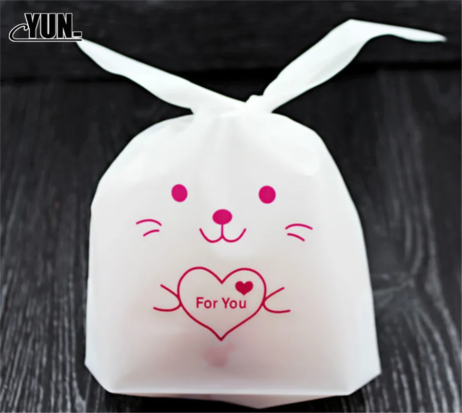 20pcslot Cute panda Ear Cookie Bags Gift Bags For Candy Biscuits Snack Baking Package Wedding Favors Supplies 7D (2)