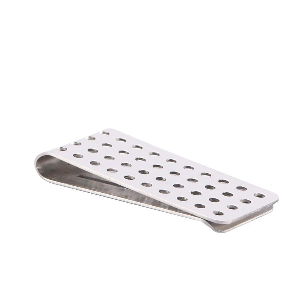 

1Pc Stainless Steel Metal Money Clip Fashion Simple Unisex Portable Silver Hollow Dollar Cash Card Clamp Holder Wallet
