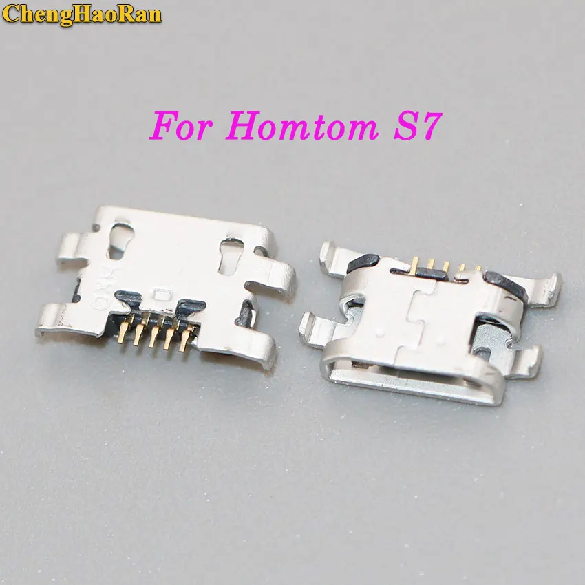 

ChengHaoRan 2 pcs For homtom S7 Micro USB jack Port Charging Data Plug jack socket Power Connector