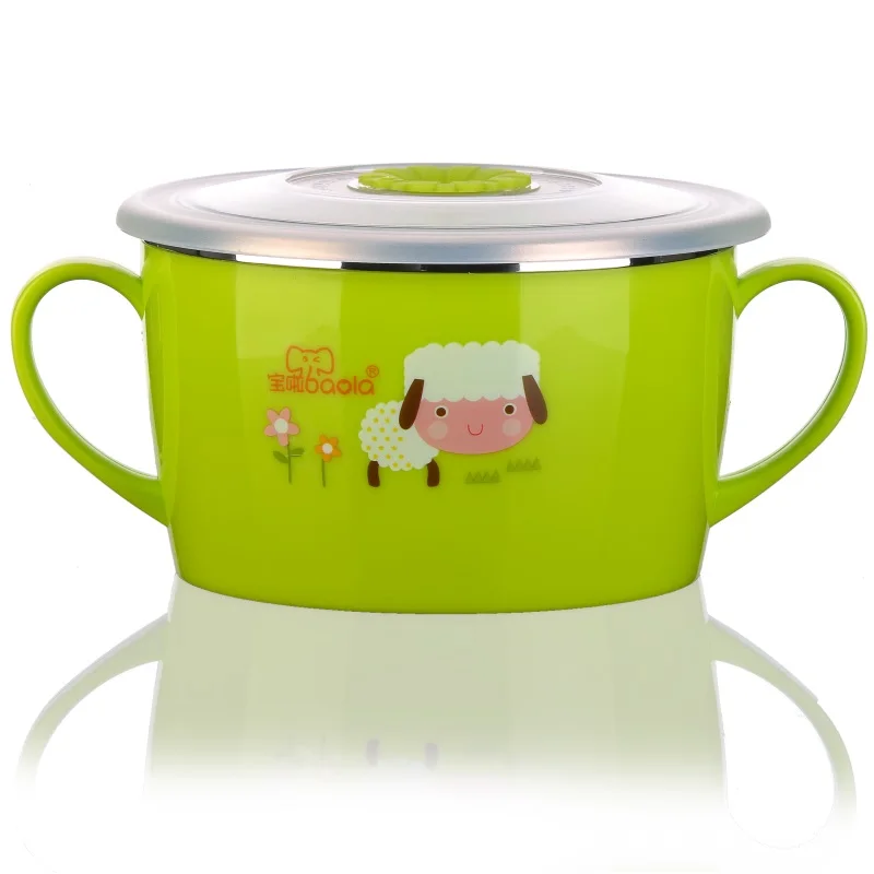 Leakproof Child Stainless Steel Bowl Baby Feeding Bowl  (12)