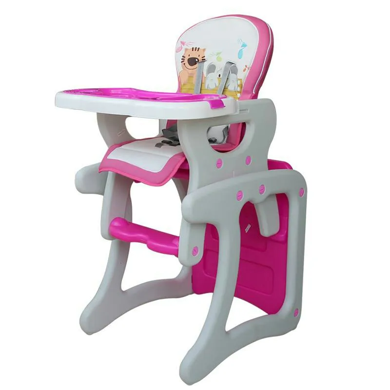 Детское обеденное кресло, детское стульчик для кормления, разделяемое кресло, стол, многофункциональное детское обеденное кресло для кормления, стол - Цвет: Rose red