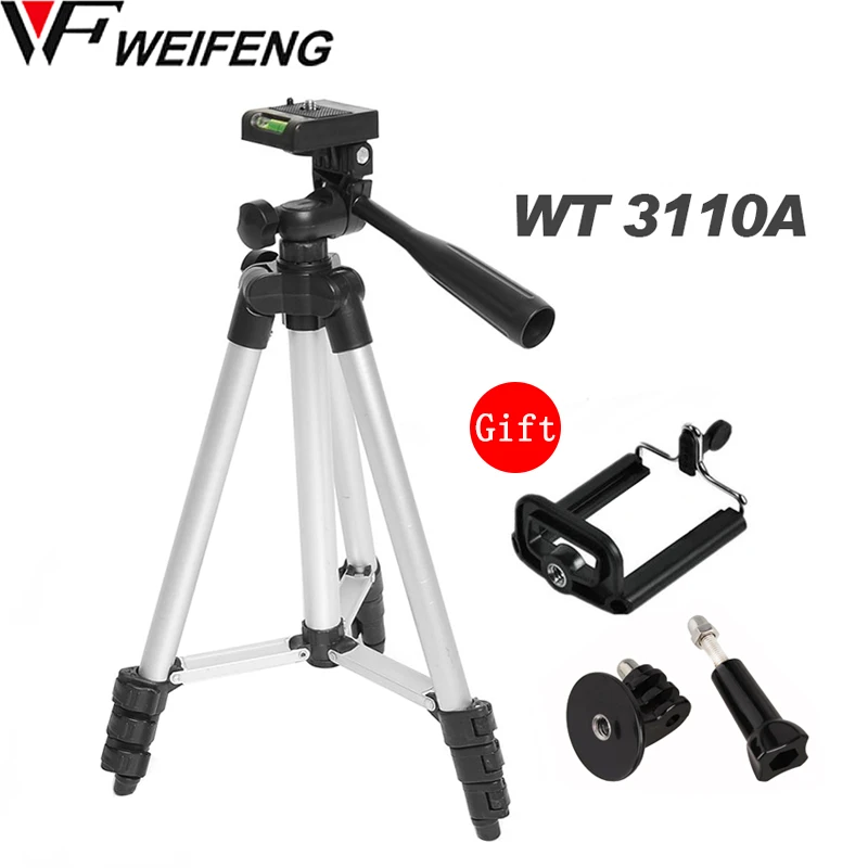 

WF 3110A Tripod With 3-Way HeadTripod for Nikon D7100 D90 D3100 DSLR Sony NEX-5N A7S Canon 650D 70D 600D GoPro Hero 4 3+/3/2/1