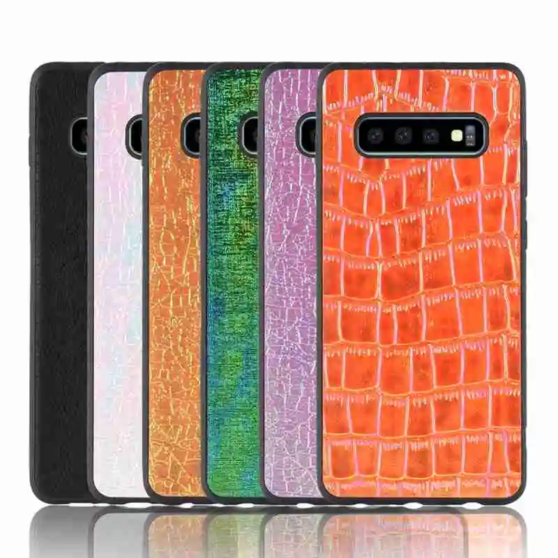

Soft Case For Samsung Galaxy S10 Plus S10e Cover Colorful PU Leather Fitted Cases For Samsung Galaxy S10 S10e S10Plus Back Cover
