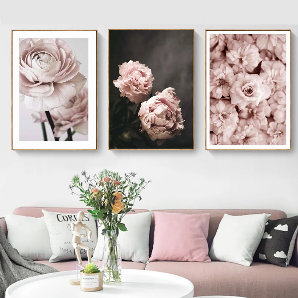 Landscape Picture Canvas For Living Room Pictures With Flowers Canvas Prints Peony Poster Nordic Wall Art Modern Unframed