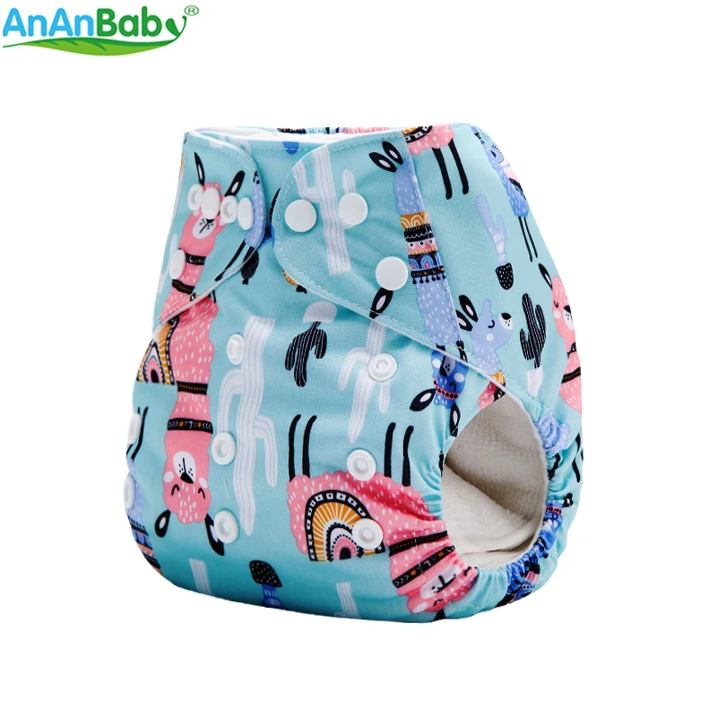 Ananbaby Многоразовые подгузники из ткани Baby Machien Animal Prints карманная ткань подгузник подходит для детей 3-15 кг