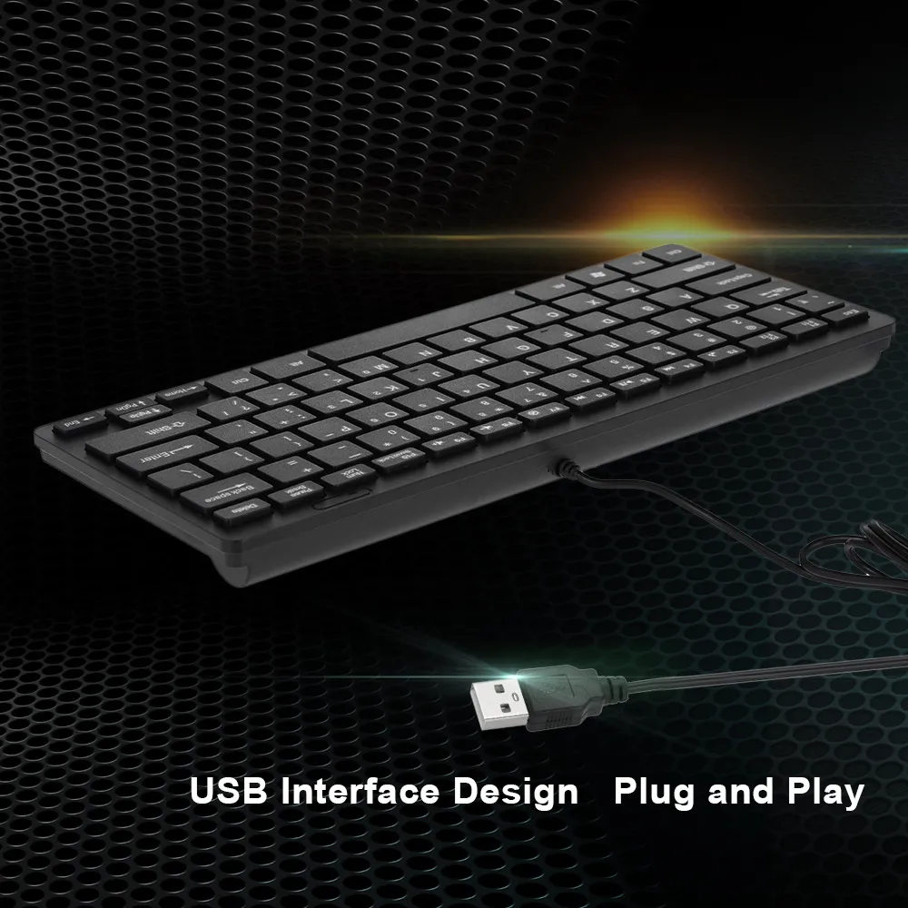 Мини Проводная USB клавиатура 78 клавиш маленькие водонепроницаемые клавиатуры