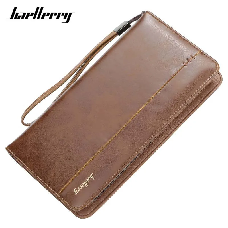Baellerry большой вместительный кошелек клатч мужские кожаные кошельки на молнии