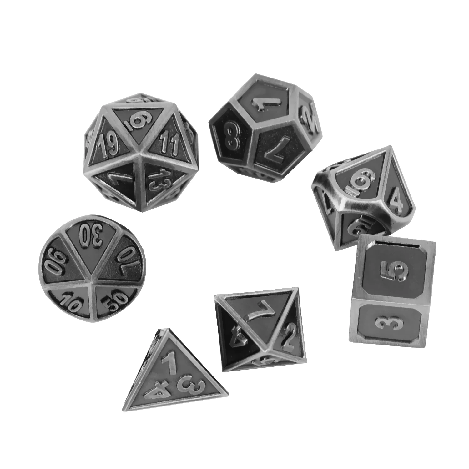 7x металлические многогранные кубики набор W/сумка РПГ MTG ролевые игры подземелья и дракон игры