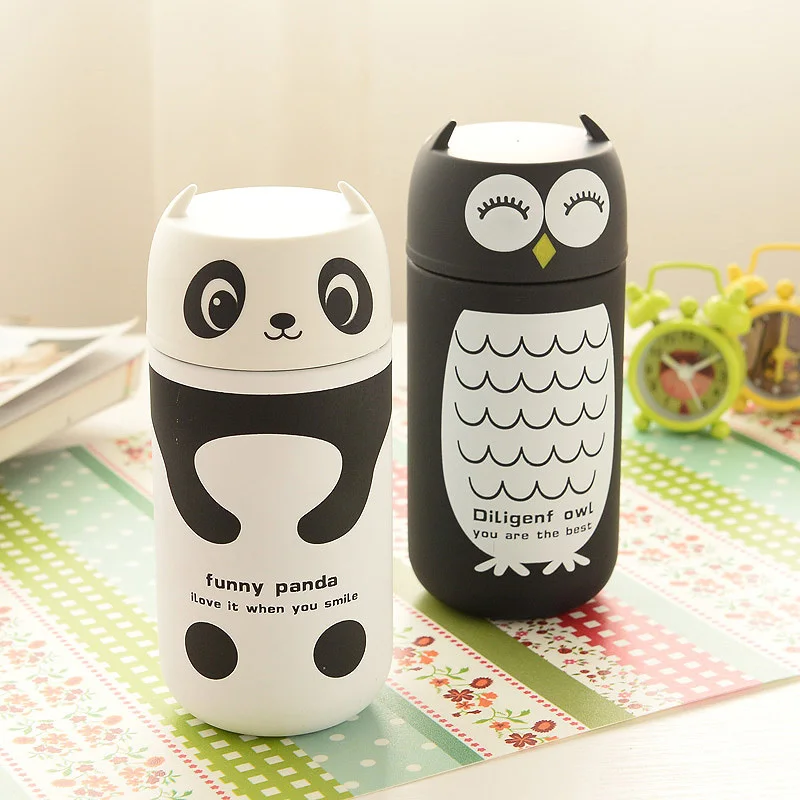 Cute Panda & Owl thermos 220ml Stainless Steel Vacuum Cup light and