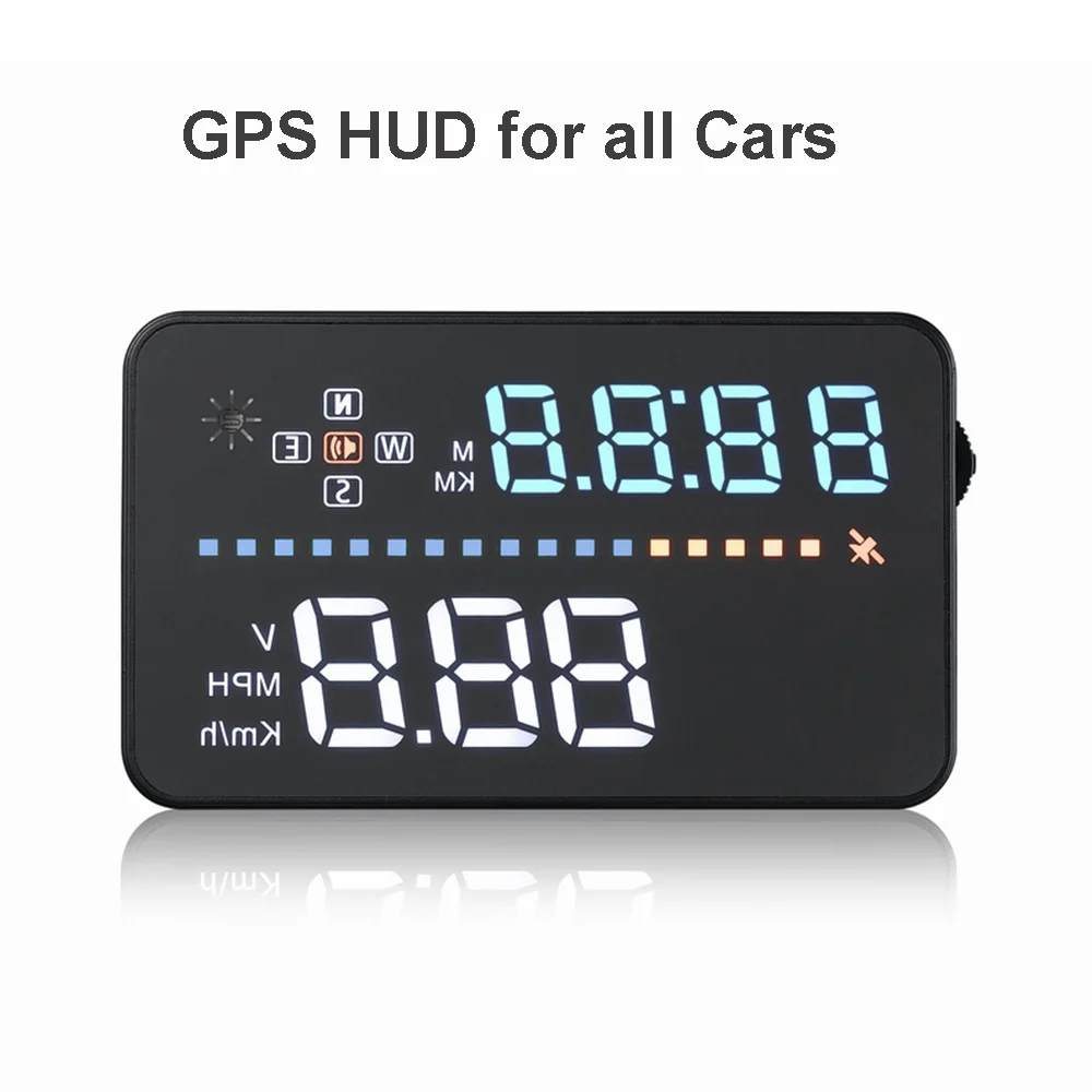 

Car GPS Speedometer HUD Head Up Display Digital Display On-board Computer Windshield Projector Overspeed Warning for All Cars