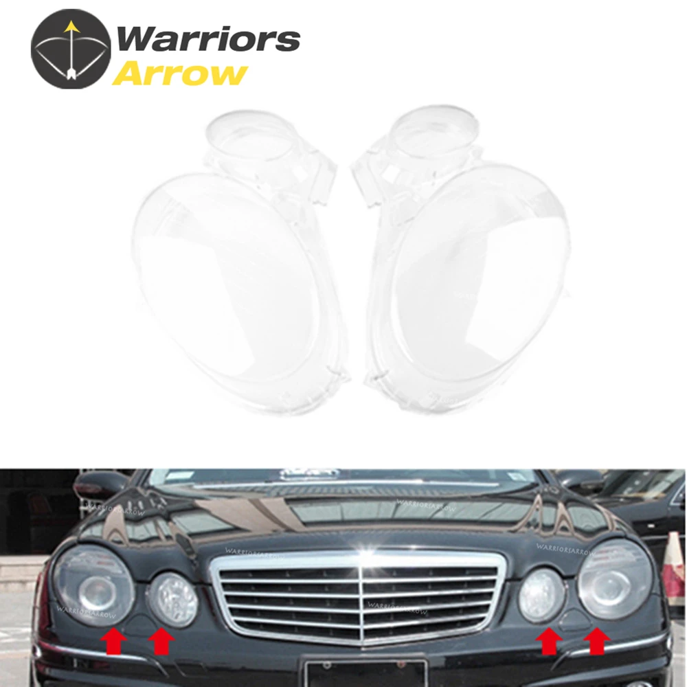 

2Pcs Pair For Mercedes-Benz W211 E320 E350 E280 E300 E500 E550 2006 2007 2008 Front Headlight Clear Lens Shell Cover Cap LH+RH