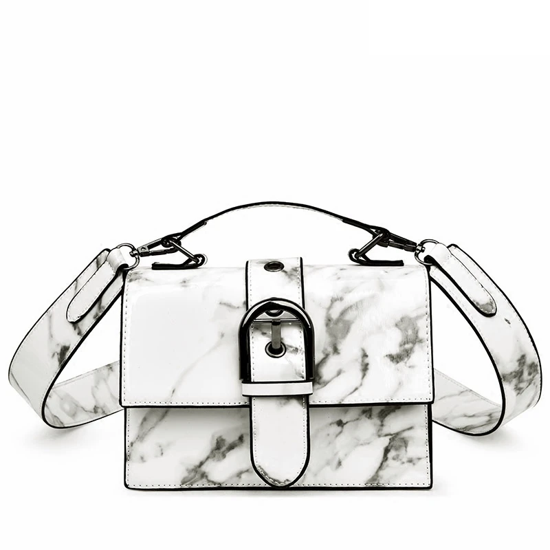 

Patent Leather Marble Pattern Chain Lady Flap Women Shoulder Bag Fashion Woman Crossbody Bag Female bolsa feminina sac a main