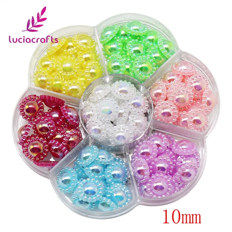 Lucia crafts 1 кор./лот(20 штук/цвет)/10/12 мм из пластика ABS, имитация жемчуга Flatback Цветок для изготовления украшений своими руками, Скрапбукинг украшения F1016