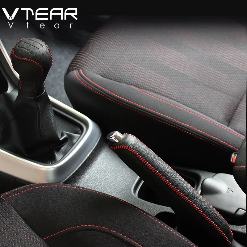 Vtear для Suzuki Grand Vitara рычаг переключения передач ручные тормоза ручки для салона автомобиля-Стайлинг крышка ручного тормоза сшитые вручную аксессуары