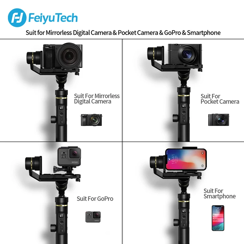 FeiyuTech G6 Plus стабилизатор 3 оси ручной карданный Gopro стабилизатор смартфон для телефона/беззеркальная камера Полезная нагрузка 800 г