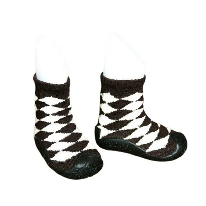 Носки детские Резиновые подошвы Носки Обувь для младенцев с резиновой подошвой носки с принтом новорожденных Нескользящие Детские носки носочки lmy05