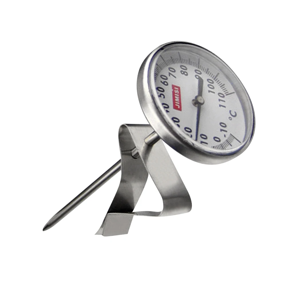 Instant Read Coffee Steamed Milk Frothing Thermometer Timer Stainless Steel Coffee Thermometer for milk pitcher or coffee pot