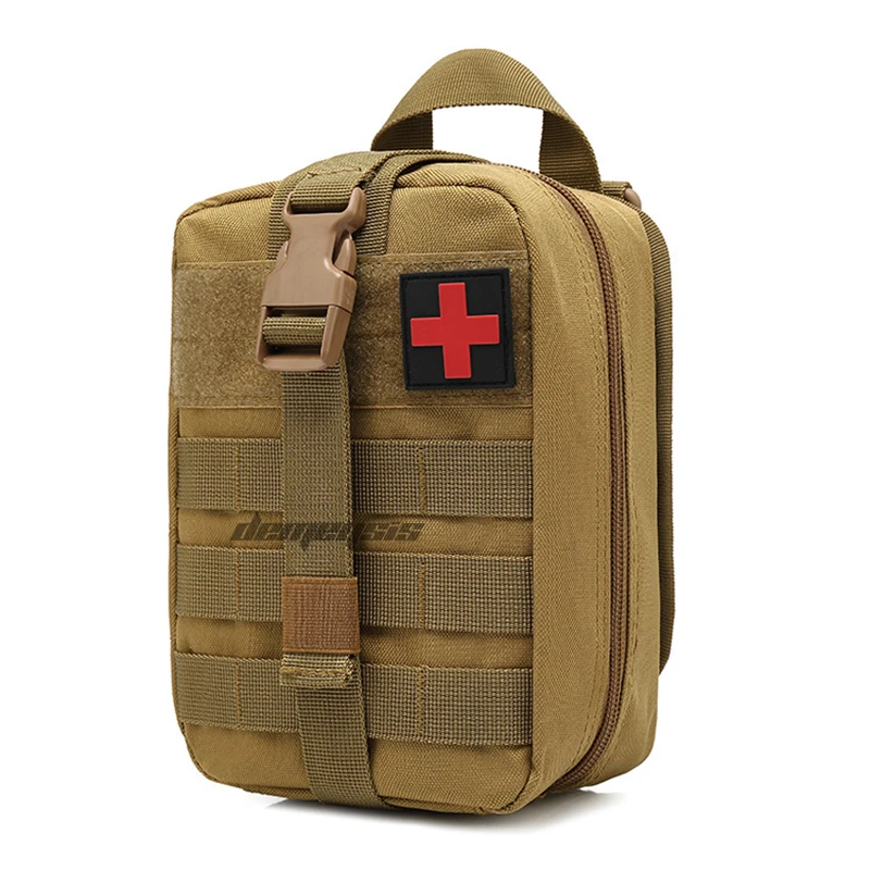 Открытый тактический Медицинский Набор прочный походный альпинистский охотничий чехол набор для выживания Molle военный аварийный пояс для первой помощи сумка - Цвет: tan