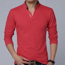 Hot SELL 2016 New Fashion Brand Men Clothes Solid Color Long Sleeve Slim Fit T Shirt Men Cotton T-Shirt Casual T Shirts 4XL 5XL