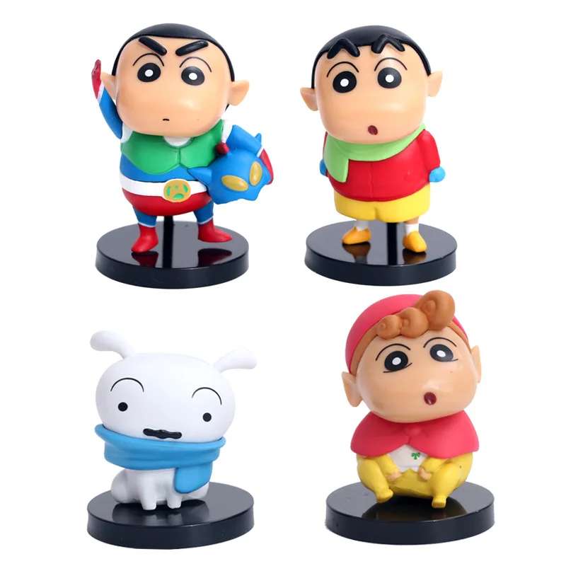 

4pcs/set PVC Crayon Shinchan Figure Toy, Cute Crayon Shin Chan Action Figure Models Cartoon Anime Kid Toys 5-7.5cm