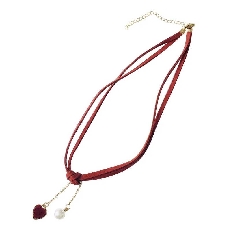 

Beating heart choker necklace short style collar chain collar neck ornament necklace necklace lady's collar chain