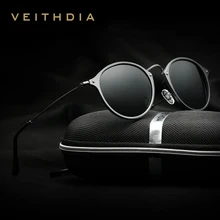 VEITHDIA Brand Designer Fashion Unisex Sun Glasses Polarized Coating Mirror Sunglasses Round Male Eyewear For Men
