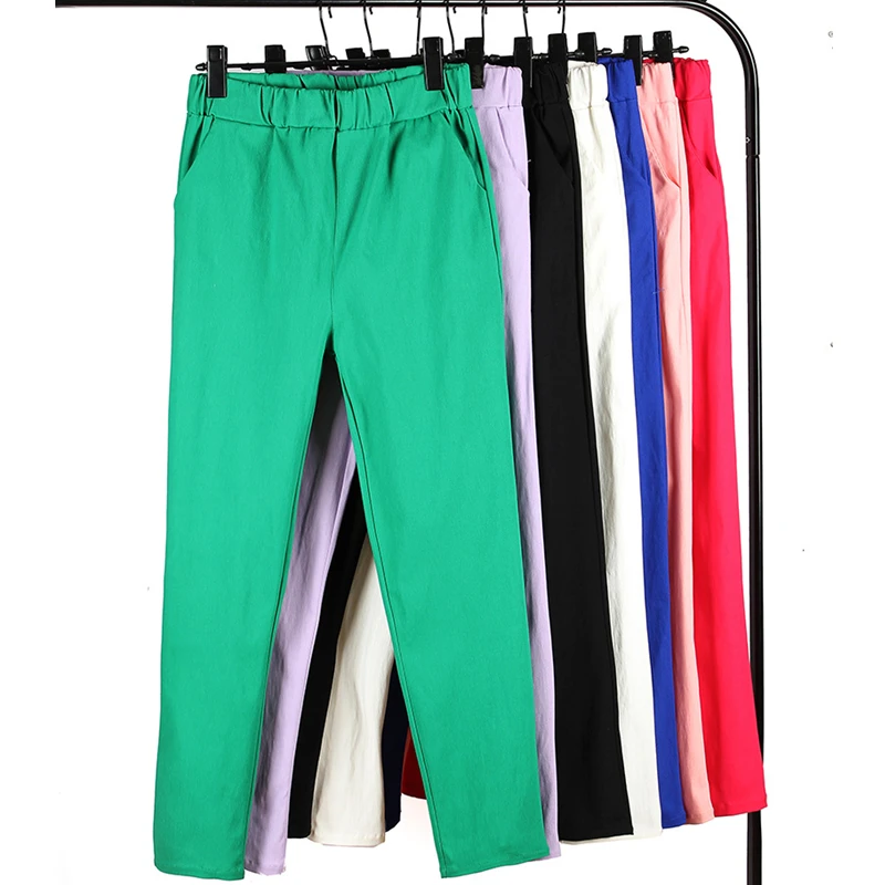 

woman pants plus Size Candy Color Slim Trousers Skinny big Stretch Pencil womens 5XL