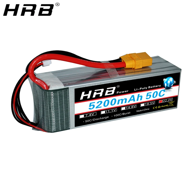 

HRB 22.2V 5200mah Lipo 6S Battery XT90 EC5 XT60 T Deans TRX Plug 50C For Hexacopter Quadcopter Airplanes 4WD Cars Boats RC Parts