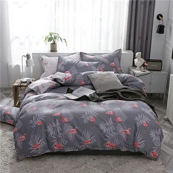

Flamingo 3/4pcs Kid Bed Cover Set Cartoon Duvet Cover Adult Childs Bed Sheets And Pillowcases Comforter cover king Bedding Sets