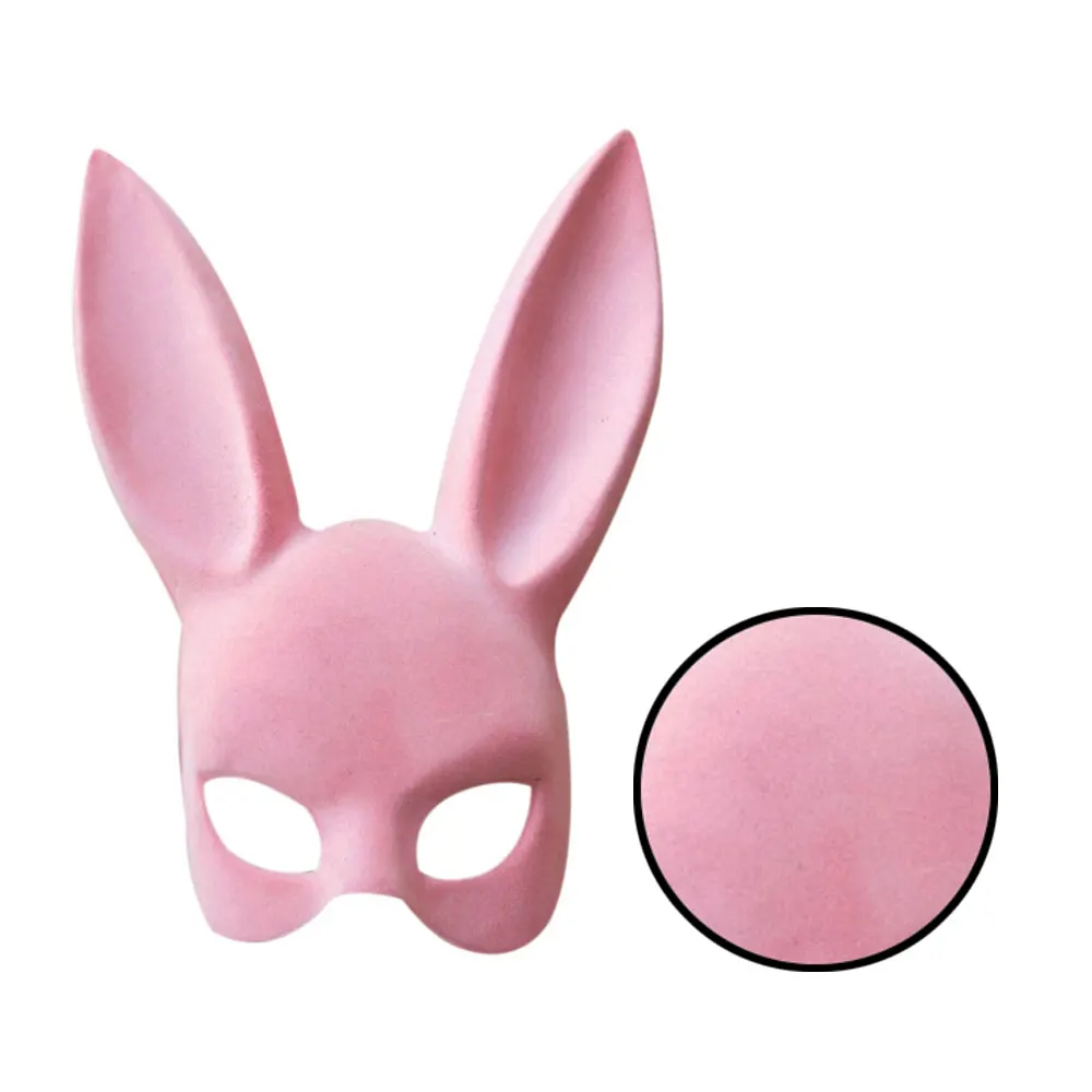 New Sexy Cool Rabbit Head Latex Mask Cat Girl Halloween Ball Fancy Dress Costume Cosplay Moive Saw Gift New - Цвет: Розовый