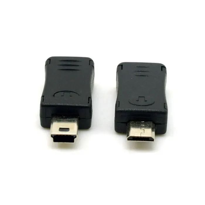 2 шт. мини USB штекер к Micro 5pin гнездо и Мини Гнездо папа адаптер черный Бесплатная