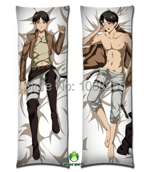 

Free Shipping Anime Dakimakura hugging pillow case attack on titan eren jaeger